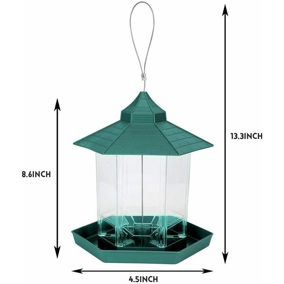 Bird Feeder Hanging Birds Seed Outside Wild Bird Feeders Garden Yard Rainproof - Picture 3 of 9